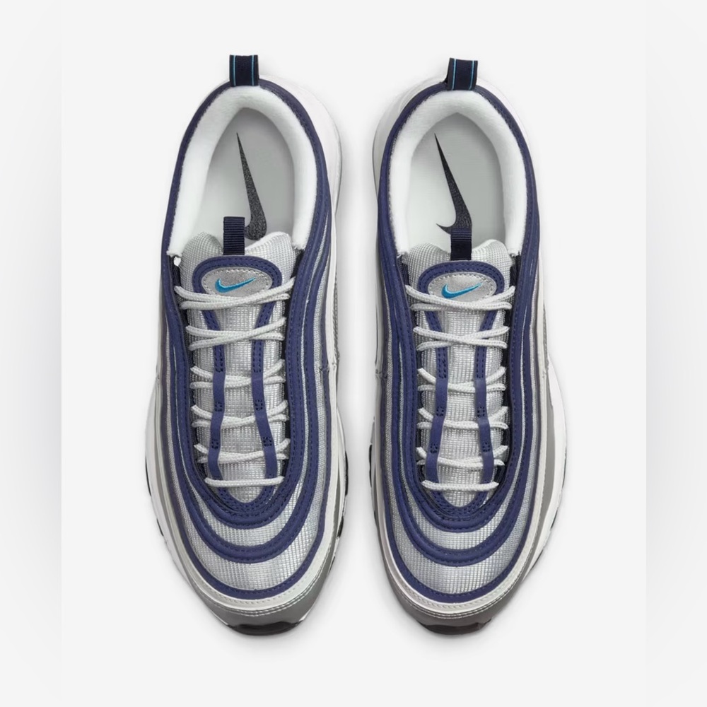 Nike Air Max 97 Metallic Silver and Chlorine Blue